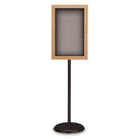 United Visual Products Corkboard, Double Door, Radius Frame, 60x36", Satin/Summer Tan Forbo UV7004-SATIN-FORBO